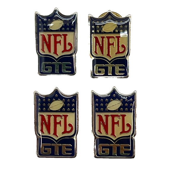 Lot of 4 1985 NFL GTE Football Logo Collector's Gold Tone Enamel Lapel Pin Vtg - Picture 1 of 3